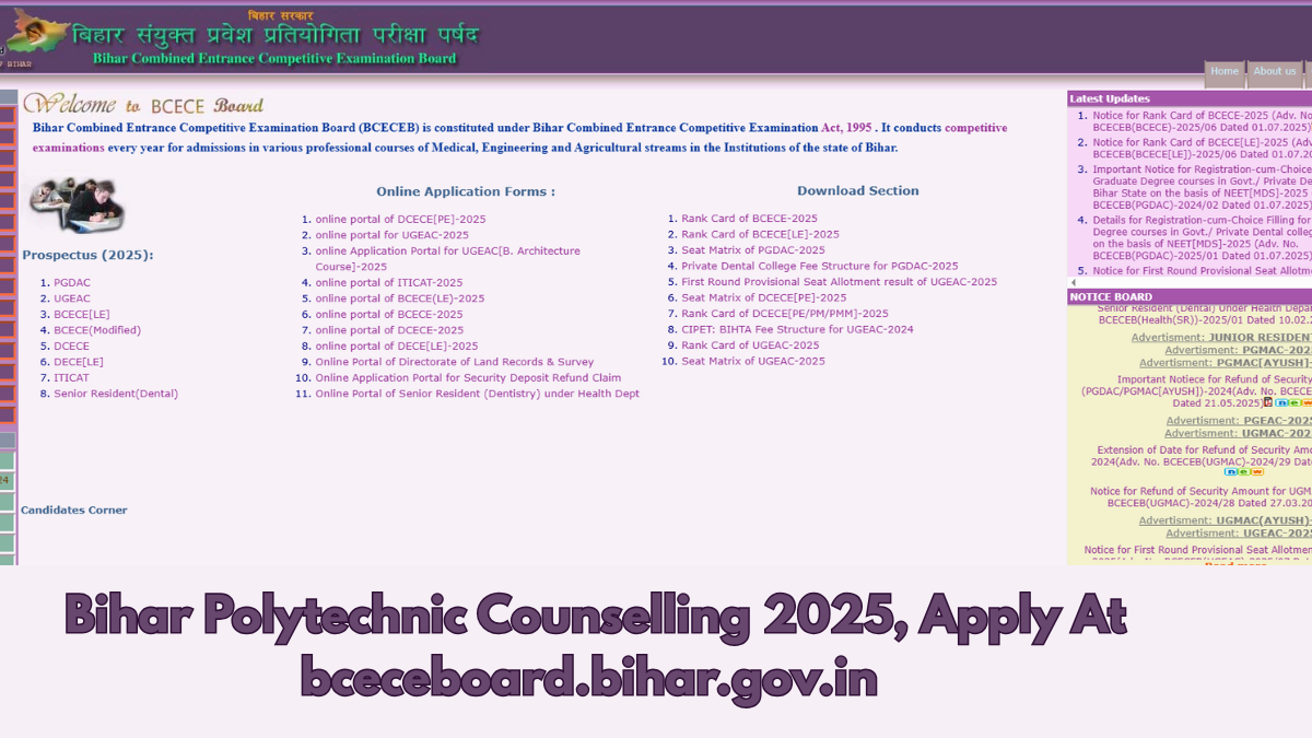 Bihar Polytechnic Counselling 2025